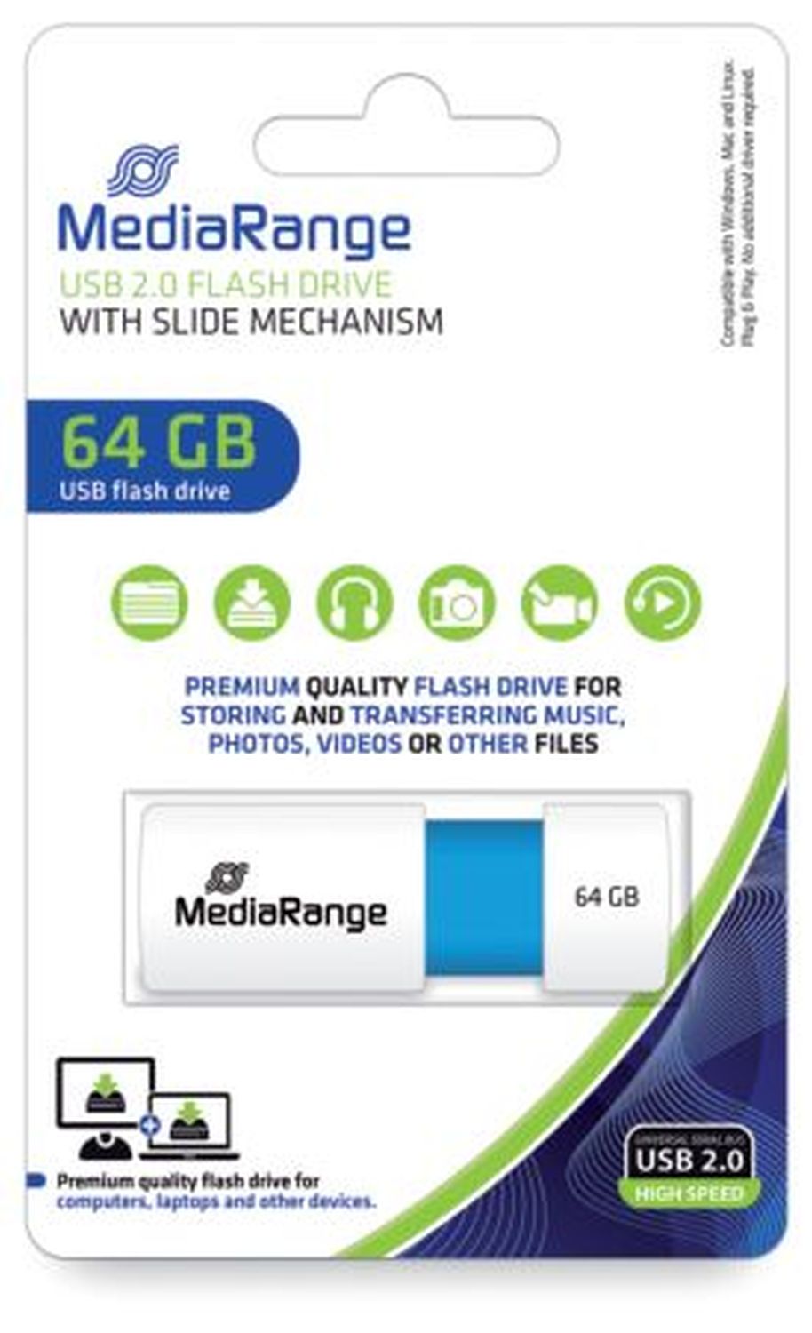 USB Stick 2.0 - 64 GB, Color Edition, hellblau