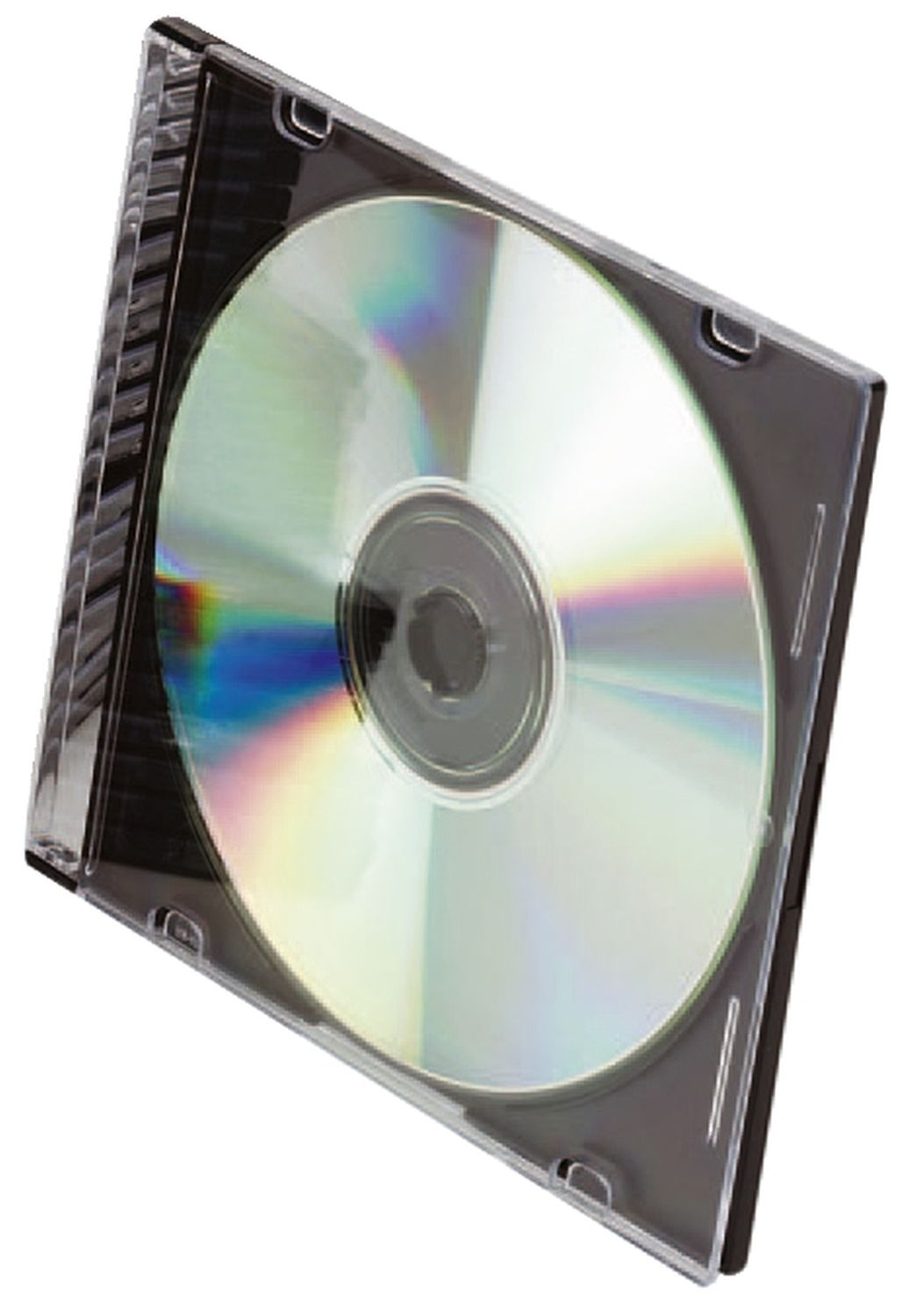 CD-Boxen Standard - Slim Line für 1 CD/DVD, transparent/schwarz, Packung mit 25 Stück