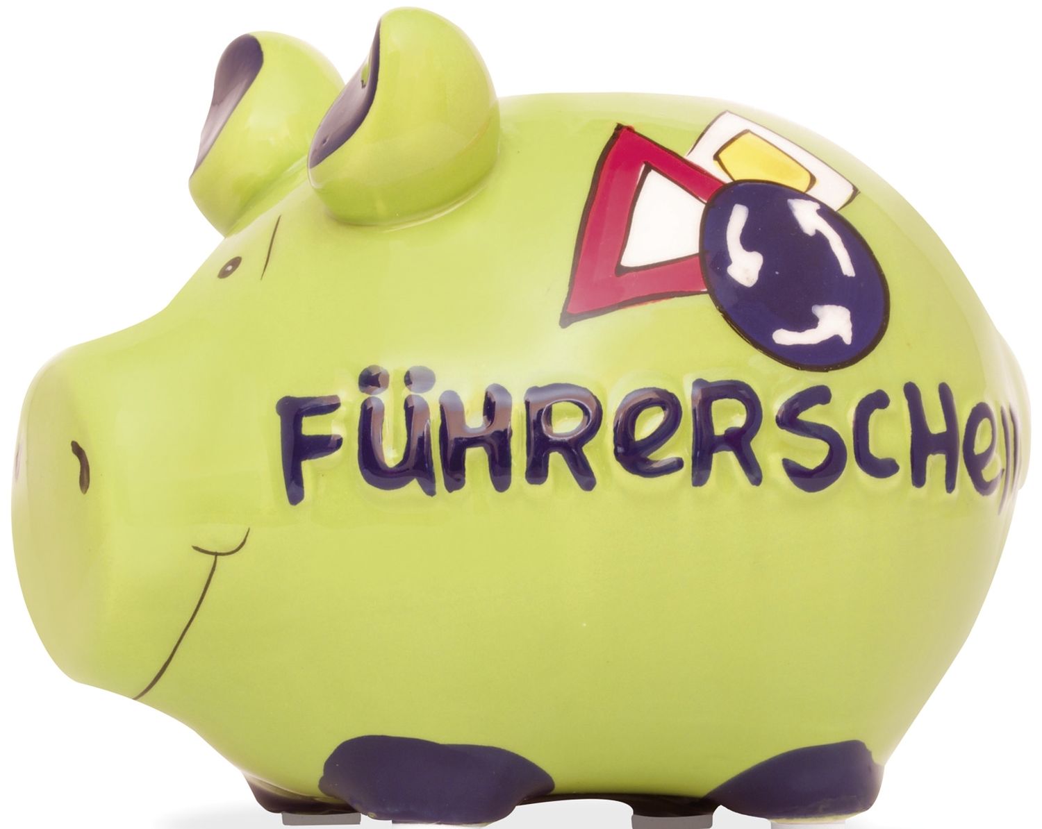 Spardose Schwein "Führerschein" - Keramik, klein