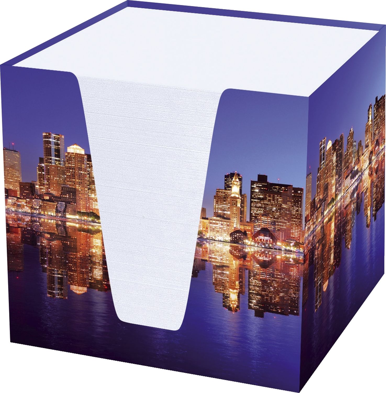 Notizklotz "Skyline" - 900 Blatt, 70 g/qm, weiß, 95 x 95 x 95 mm