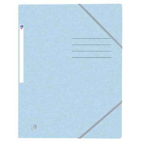 Eckspannmappe Oxford TOP FILE+ 400116359, DIN A4, mit 3 Einschlagklappen, 390 g/qm Karton, pastell blau