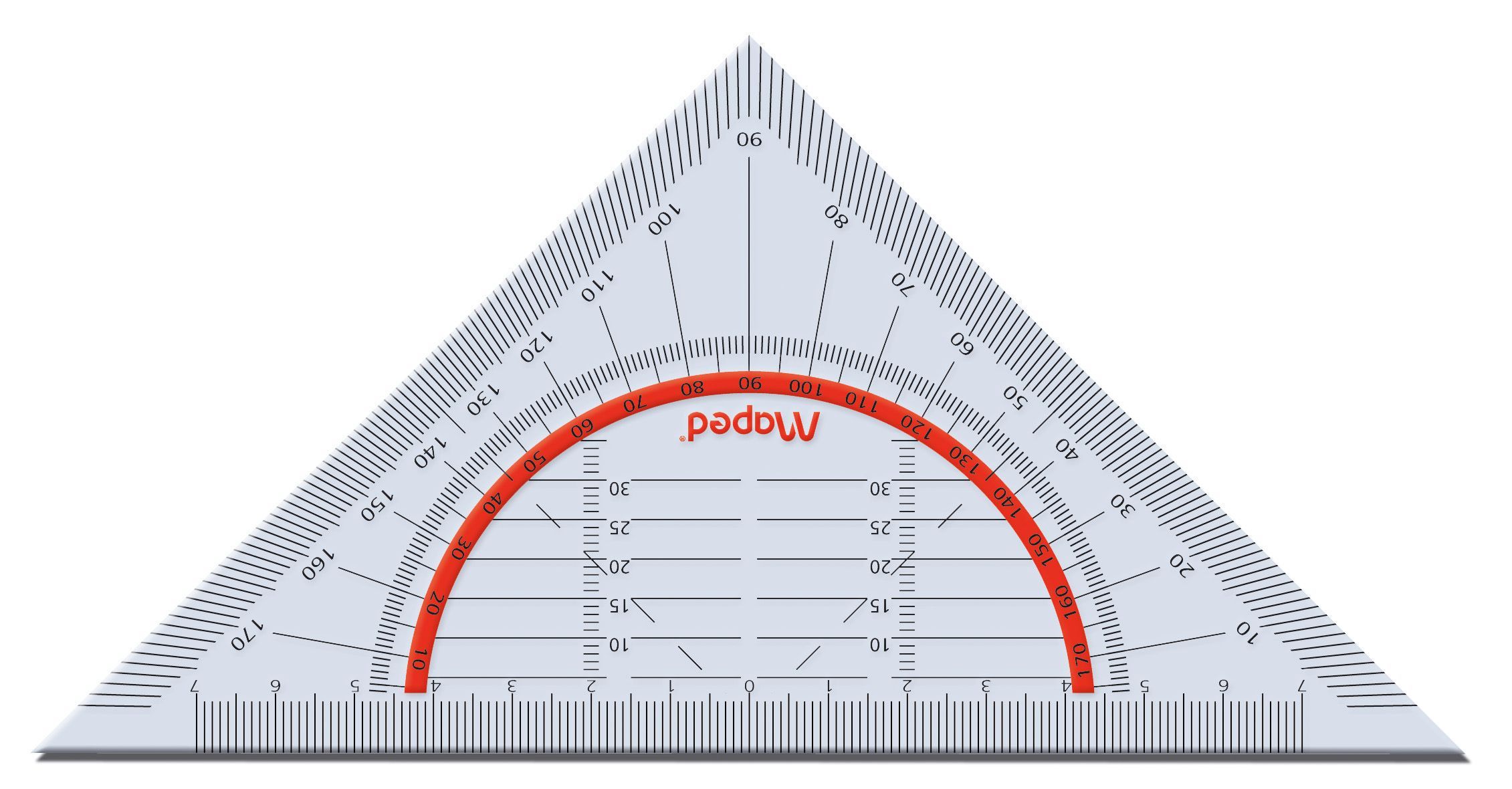 Geo-Dreieck Flex - 16 cm, transparent, Etui