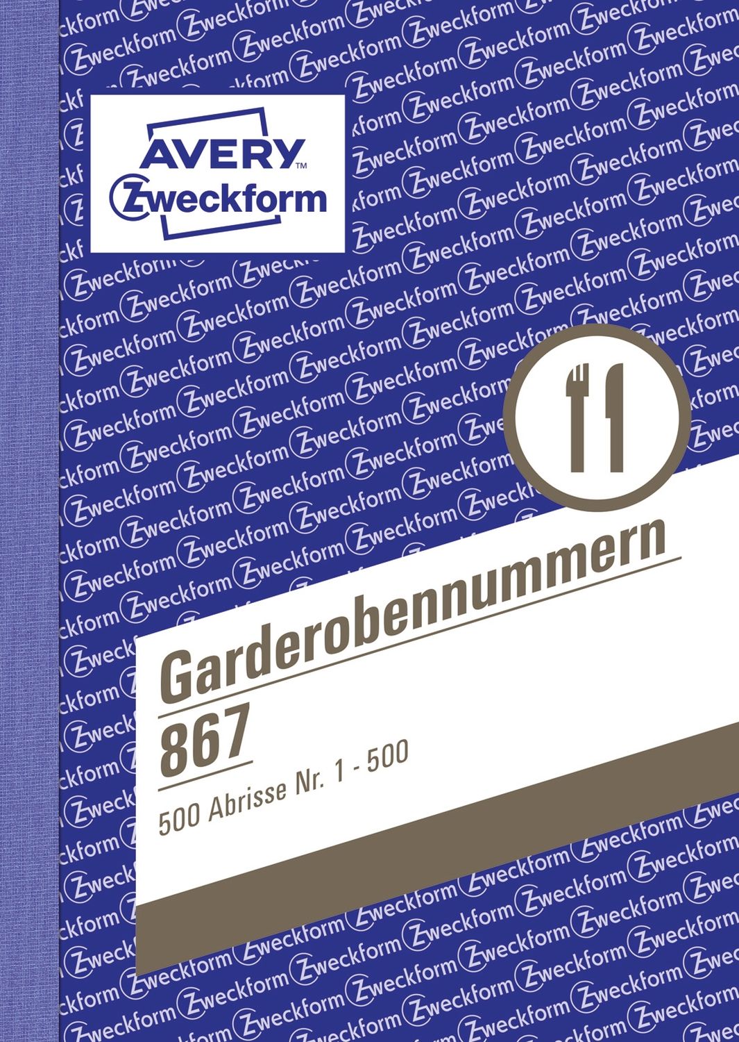 867 Garderobennummern, DIN A6, farbig sortiert, 100 Blatt / Block, gelb, orange, rot, blau, grün