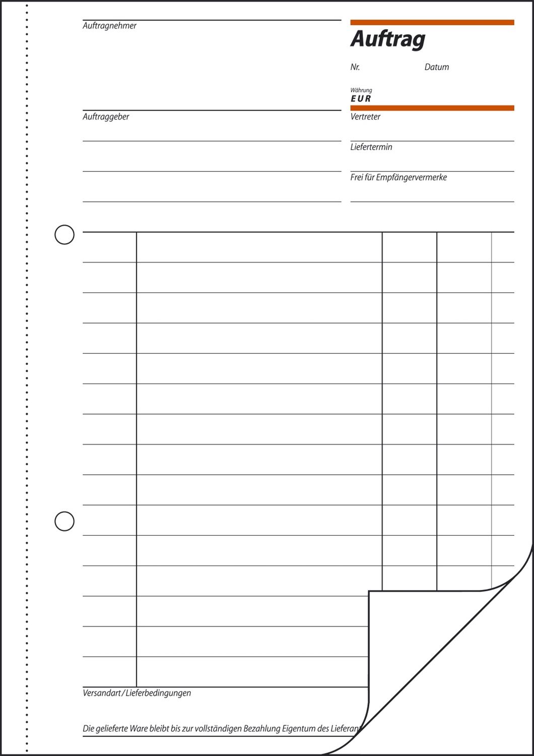 Aufträge - A5, BL, MP, 2 x 50 Blatt