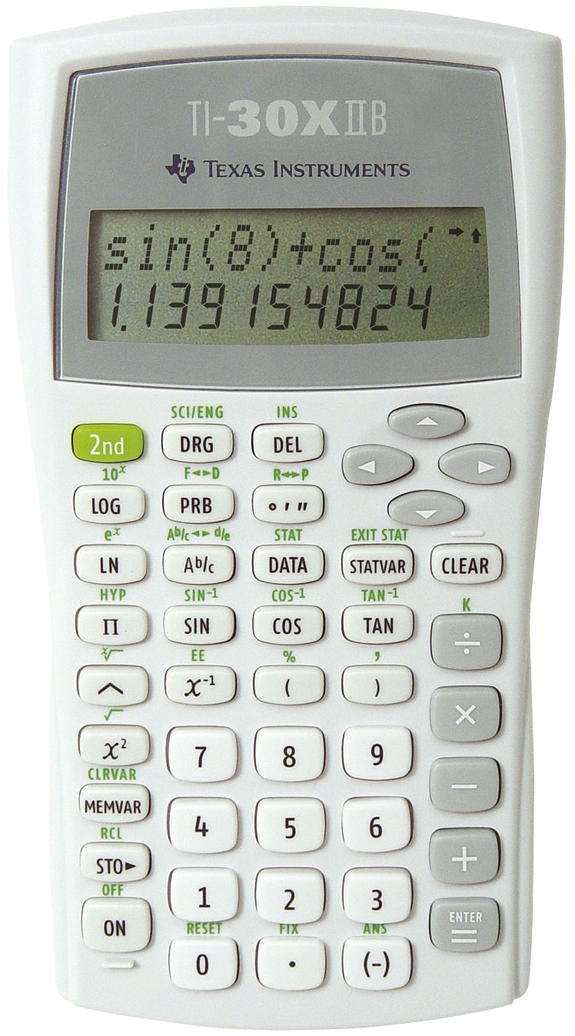 Taschenrechner TI-30X IIB, Knopfzelle, 82 x 155 x 19 mm