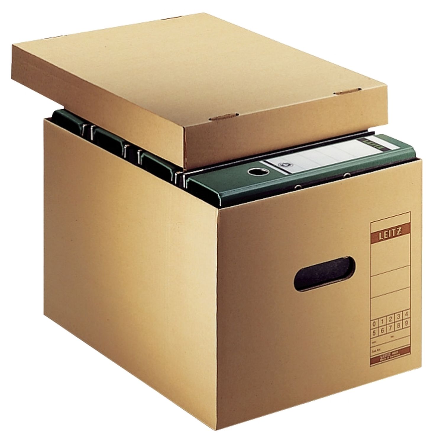 Archivcontainer Premium 6081-00-00 mit Deckel für Ordner, naturbraun