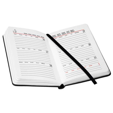 Buchkalender bsb V-book 02-0132, Jahr 2024, DIN A6 (9 x 14 cm), 1 Woche auf 2 Seiten, braun