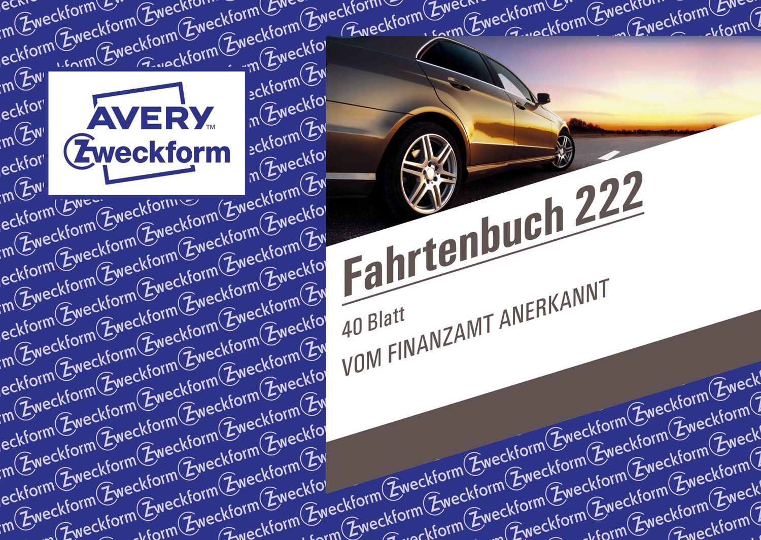 222 Fahrtenbuch - A6 quer, steuerlicher km-Nachweis, 40 Blatt, weiß