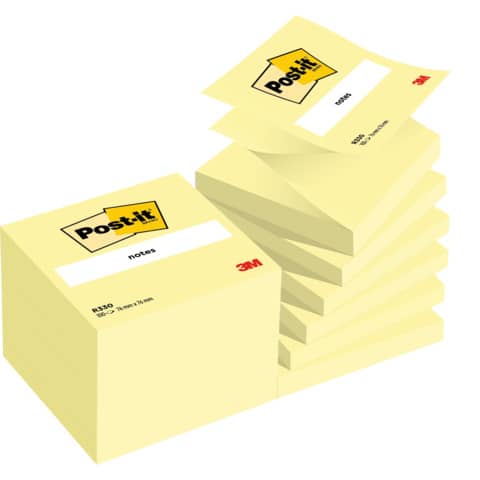 Haftnotiz Post-it Super Sticky Z-Notes R330-CY, 76 x 76 mm, gelb, 12 x 90 Blatt