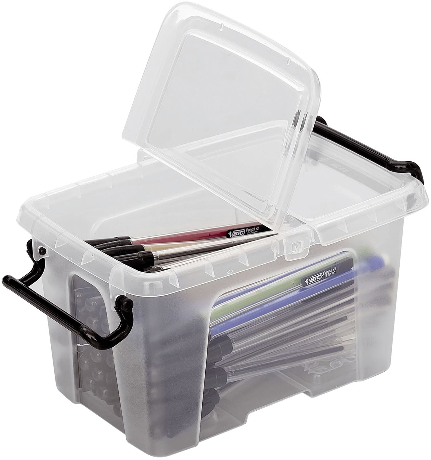 Aufbewahrungsbox Cep strata 20068001101mit Doppel-Klappdeckel und Rollen, 1,7 Liter, transparent