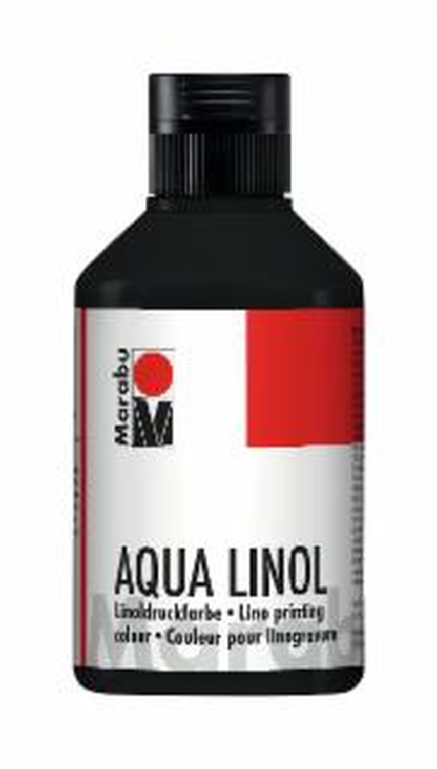 Aqua-Linoldruckfarbe, Schwarz 073, 250 ml