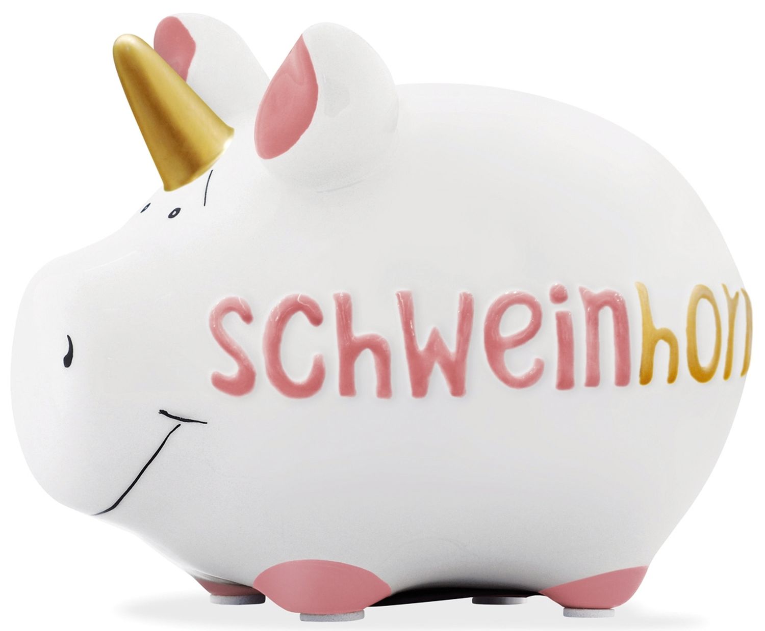 Spardose Schwein "Schweinhorn" - Keramik, klein