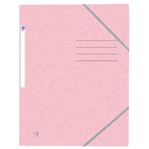 Eckspannmappe Oxford TOP FILE+ 400116353, DIN A4, mit 3 Einschlagklappen, 390 g/qm Karton, pastell rosa