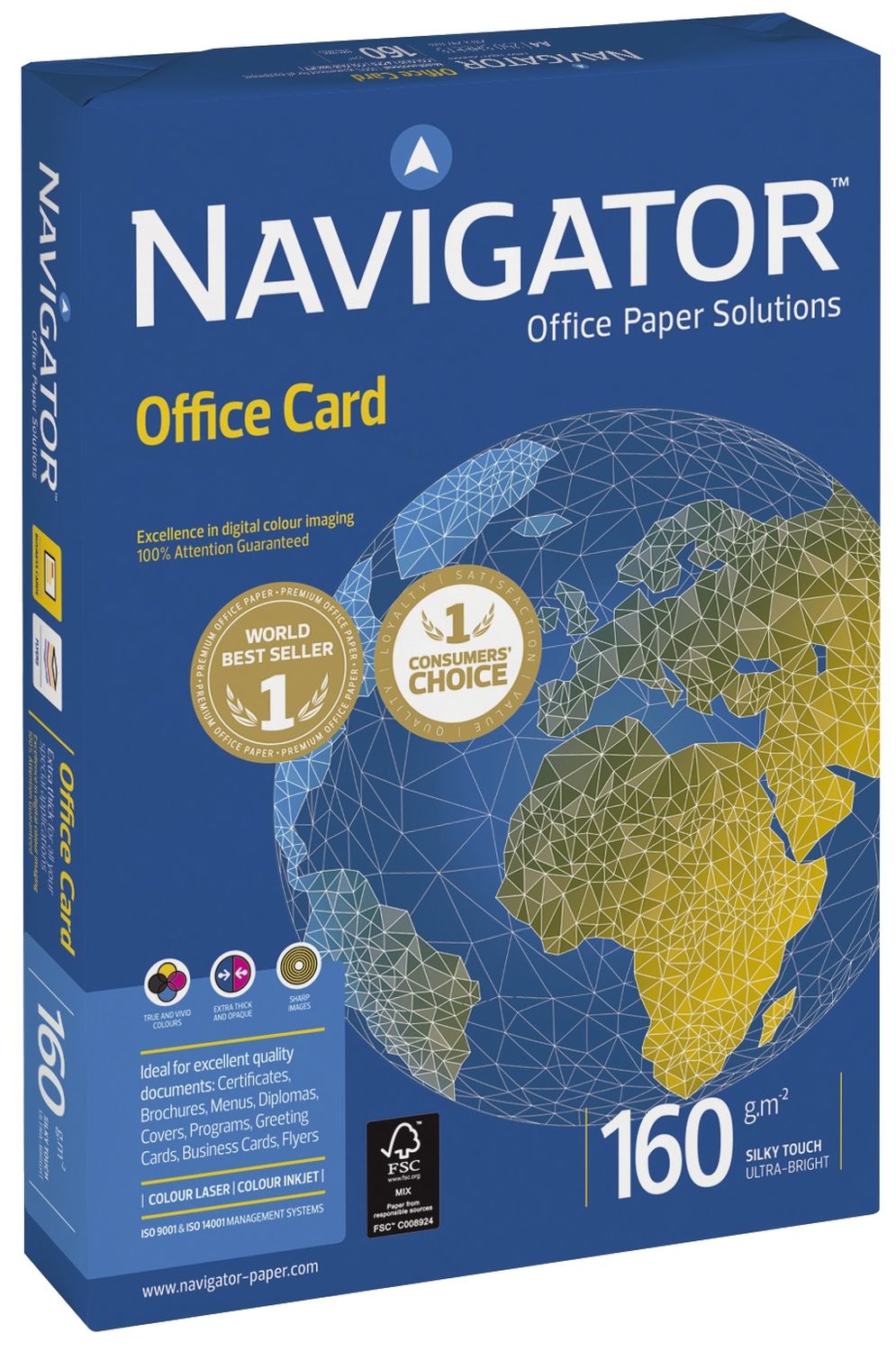 Kopierpapier Navigator Office Card N16A4, DIN A4, 160 g/qm, weiß, 250 Blatt
