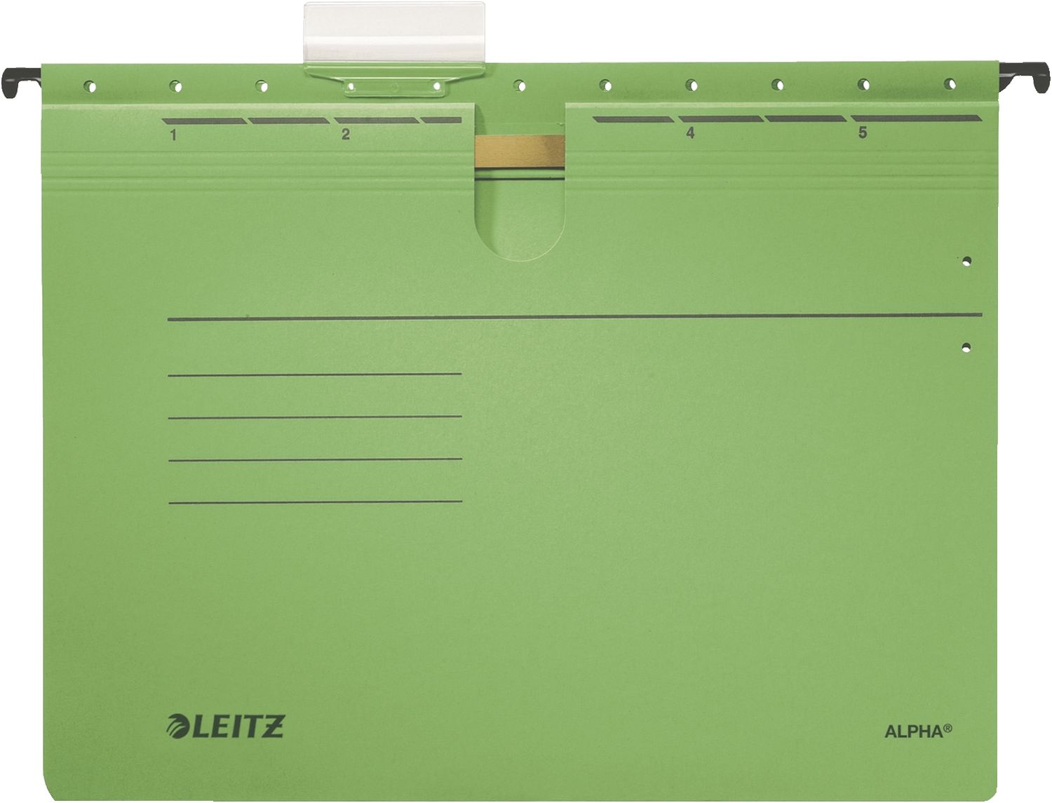 Hängehefter Leitz ALPHA® 1984-30-55, DIN A4, kaufmännische Heftung, Pendarec-Karton 275g, grün, 5 Stück