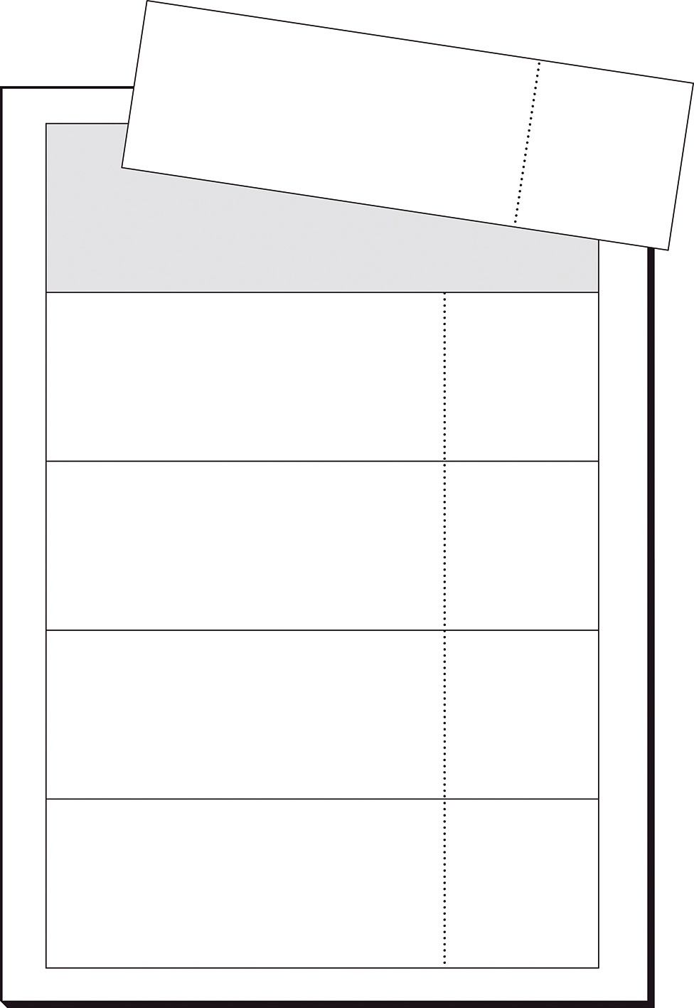 Eintrittskarten mit Abriss - bedruckbar, 180x 55 mm, 100 Stück auf A4 Bögen, weiß