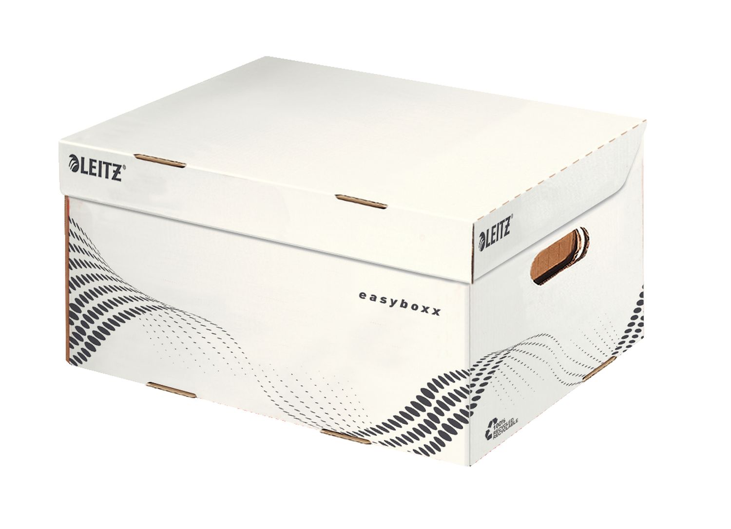 Archivcontainer easyboxx S 6135-00-00 mit Klappdeckel für Akten, Wellpappe (RC), Tragkraft 10 kg, weiß