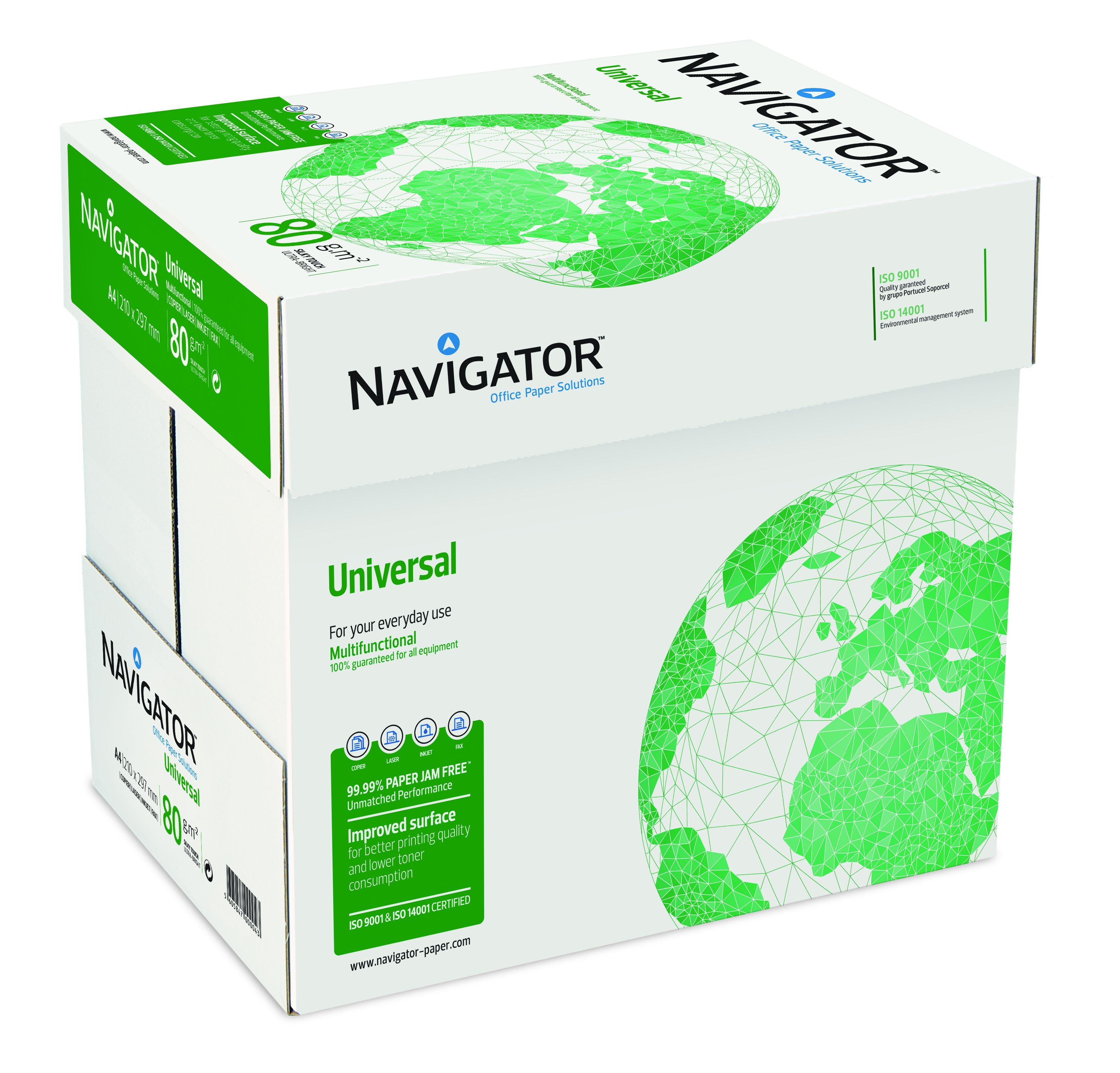 Kopierpapier Navigator Universal 8247A80B, DIN A4, 80 g/qm, weiß, 500 Blatt