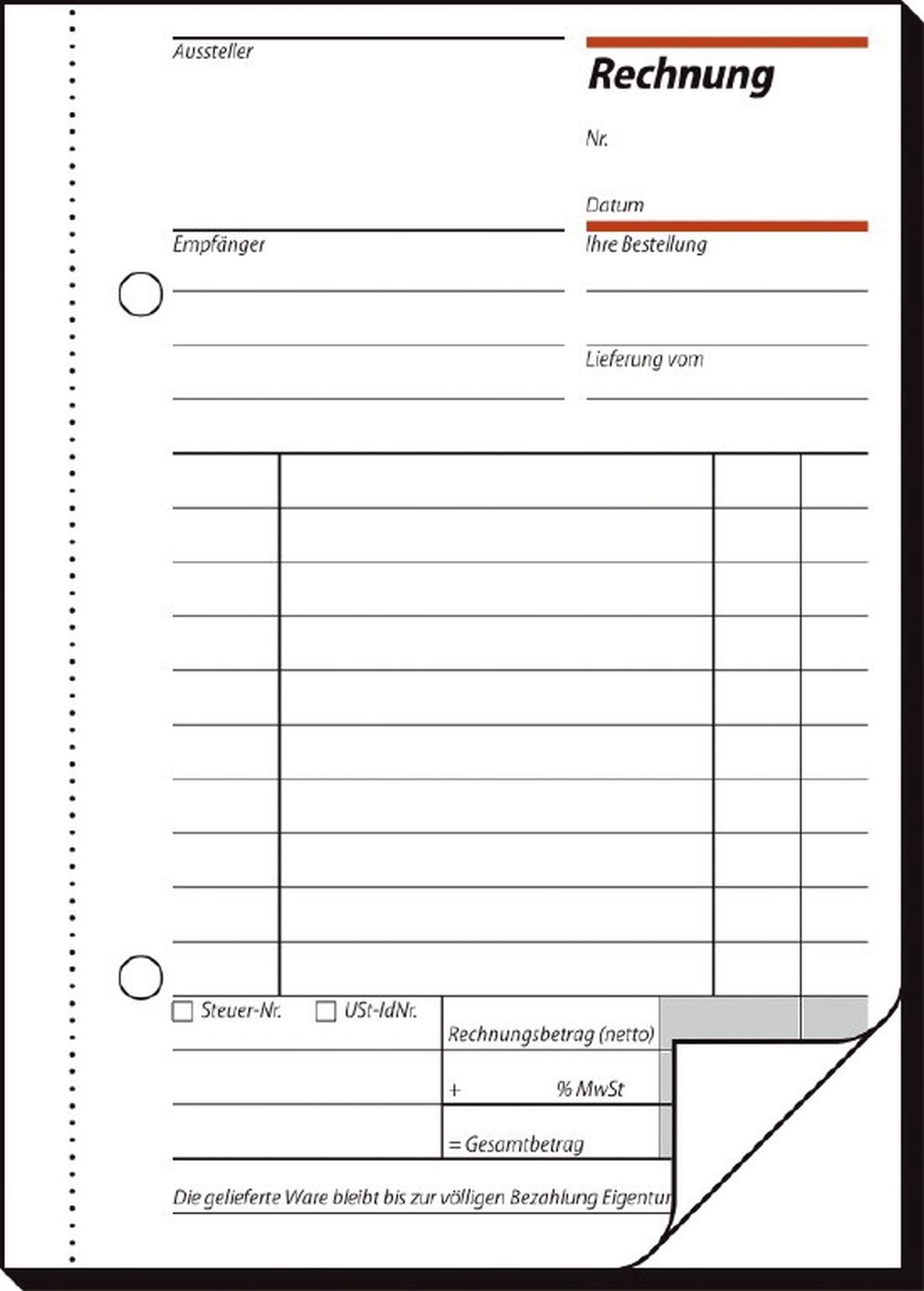 Rechnungen - A6, SD, MP, 2 x 50 Blatt