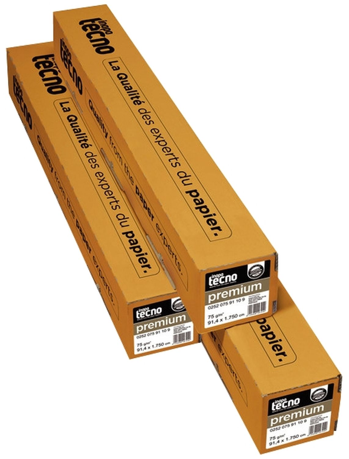Plotterpapier tecno premium 41000000165 für Großformatdruck, 914 mm x 175 m (A00), 75 g/qm, Kern-Ø 7,50 cm, 1 Rolle