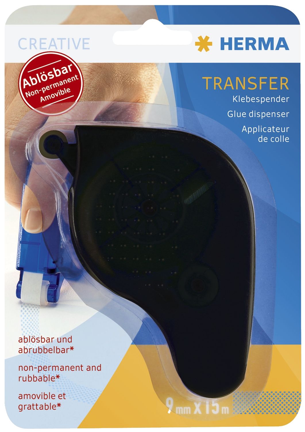 1060 Klebespender Transfer - 15 m, ablösbar, schwarz