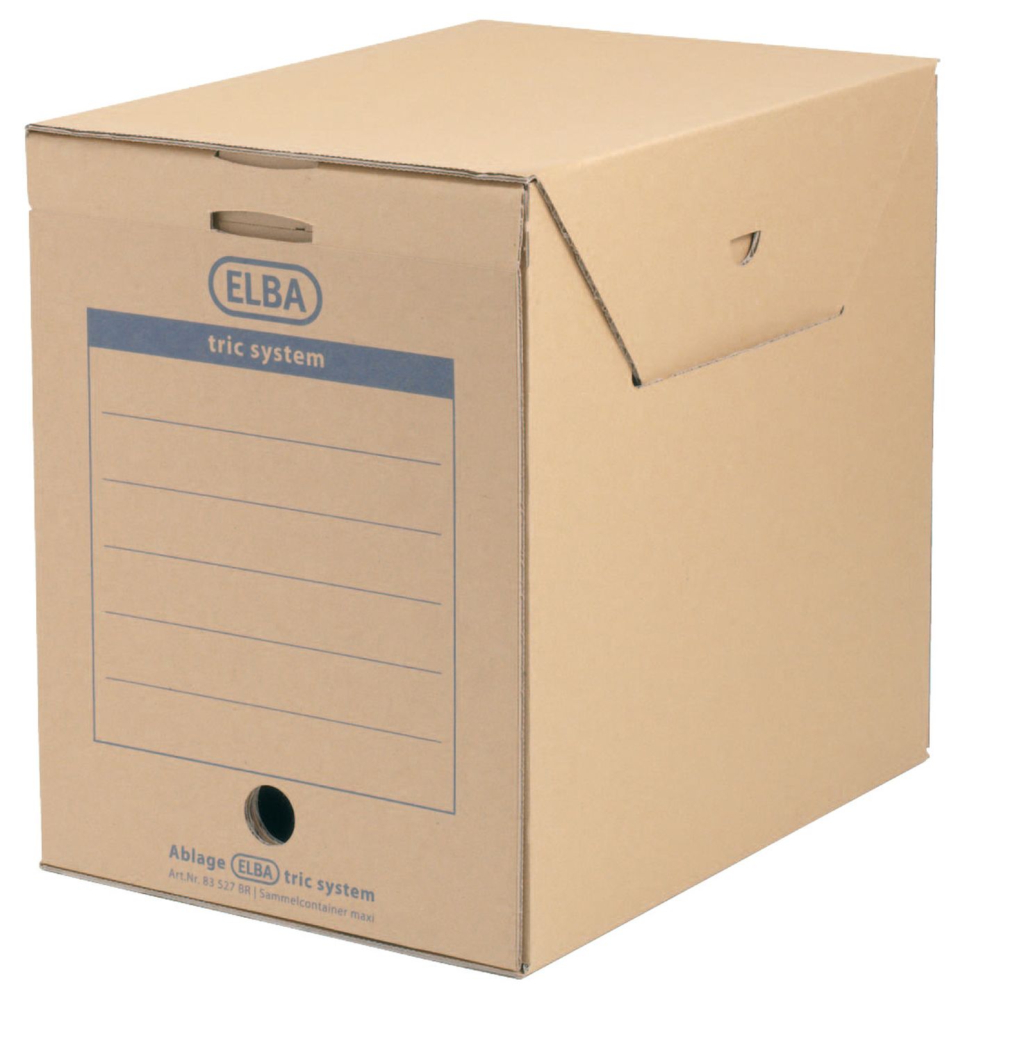 Archivcontainer tric system maxi 100421092 für Ordner, stabile Wellpappe, natur braun