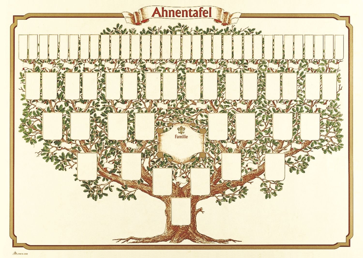 Schmuck-Ahnentafel "Skizzierter Baum" 6 Generationen, (BxH): 70x50 cm, 190g/qm