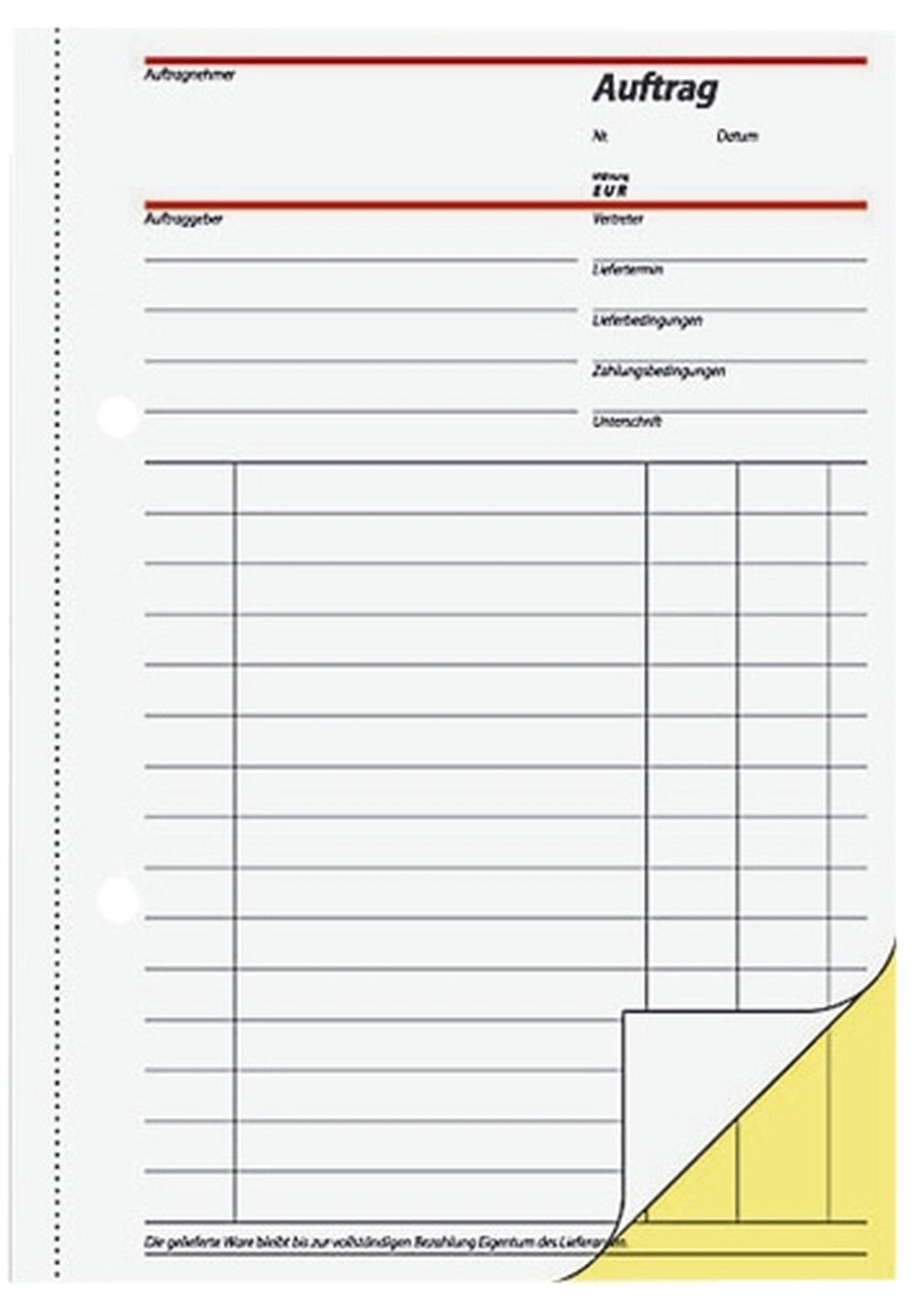 Aufträge - A5, 1. und 2. Blatt bedruckt, SD, MP, 2 x 40 Blatt