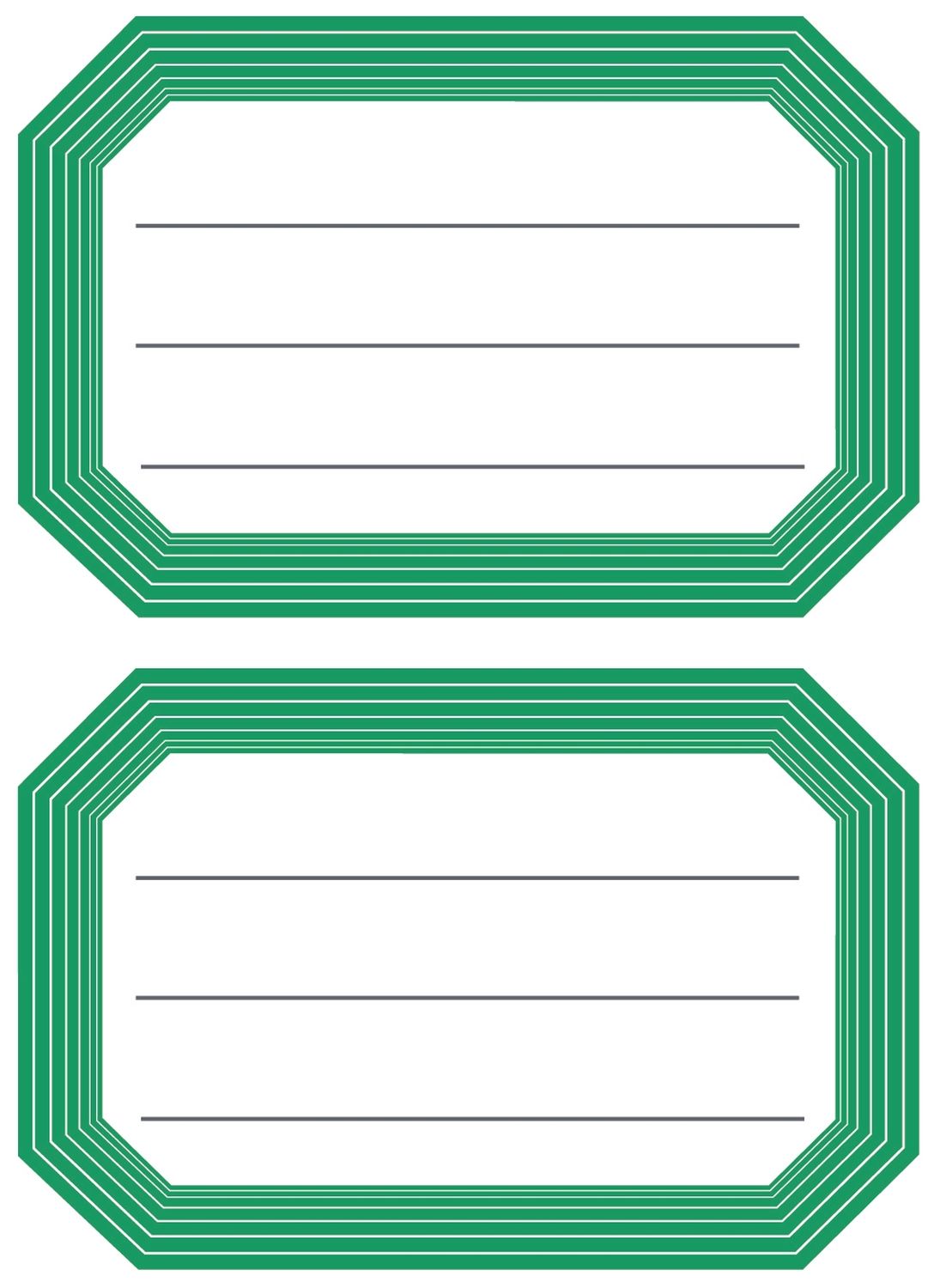 5716 Schuletiketten neutral grün Liniert 82x55 mm