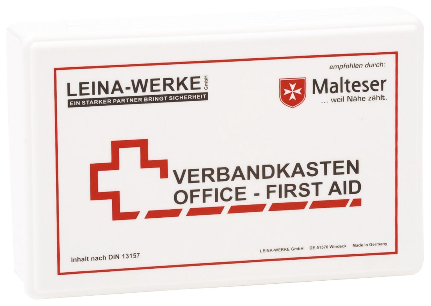 Betriebsverbandkasten nach DIN 13157 Office-First Aid Leina-Werke 20007, inkl. Wandhalterung, Kunststoff