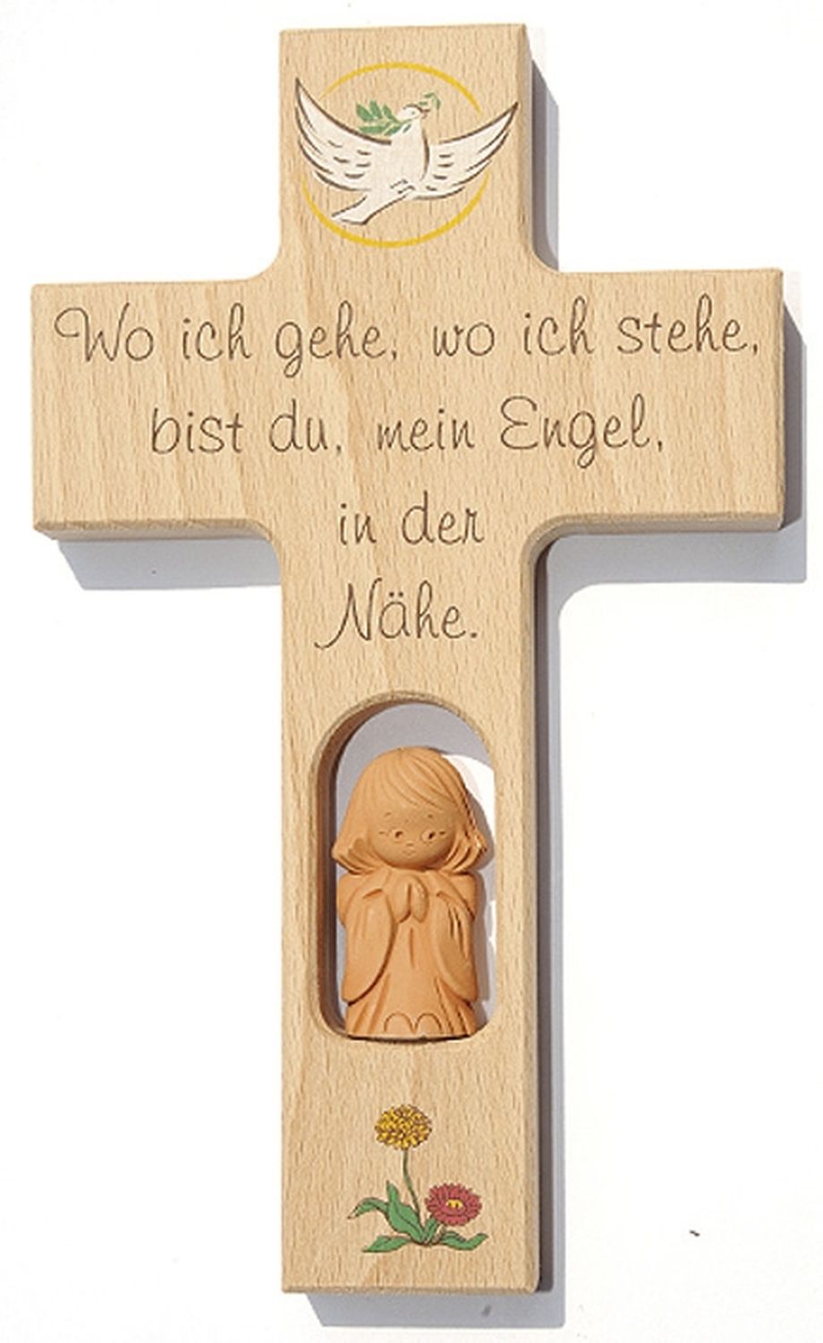 Kinderkreuz  "wo ich gehe" - Holz, 20 cm