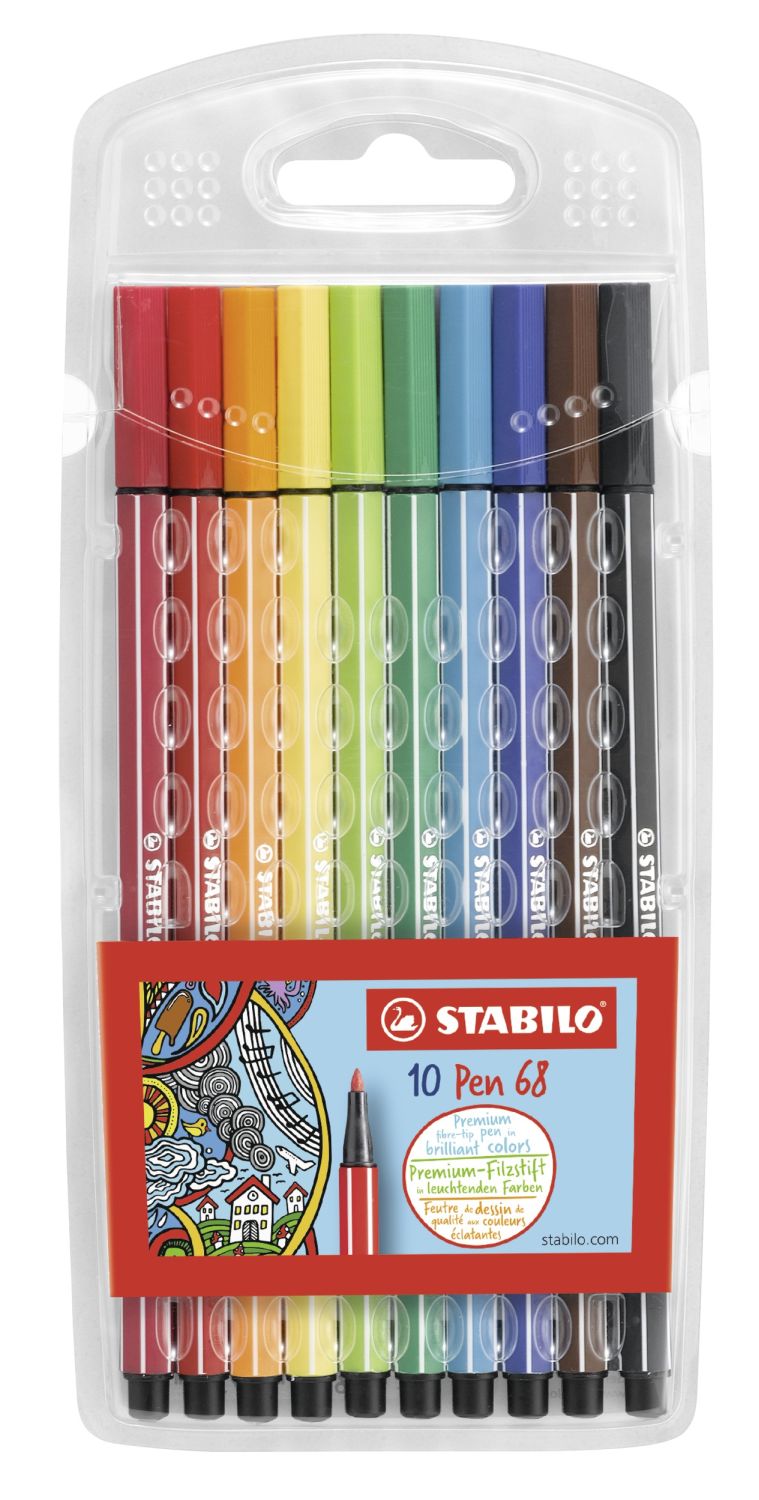 Premium-Filzstift - Pen 68 - 10er Pack - mit 10 verschiedenen Farben