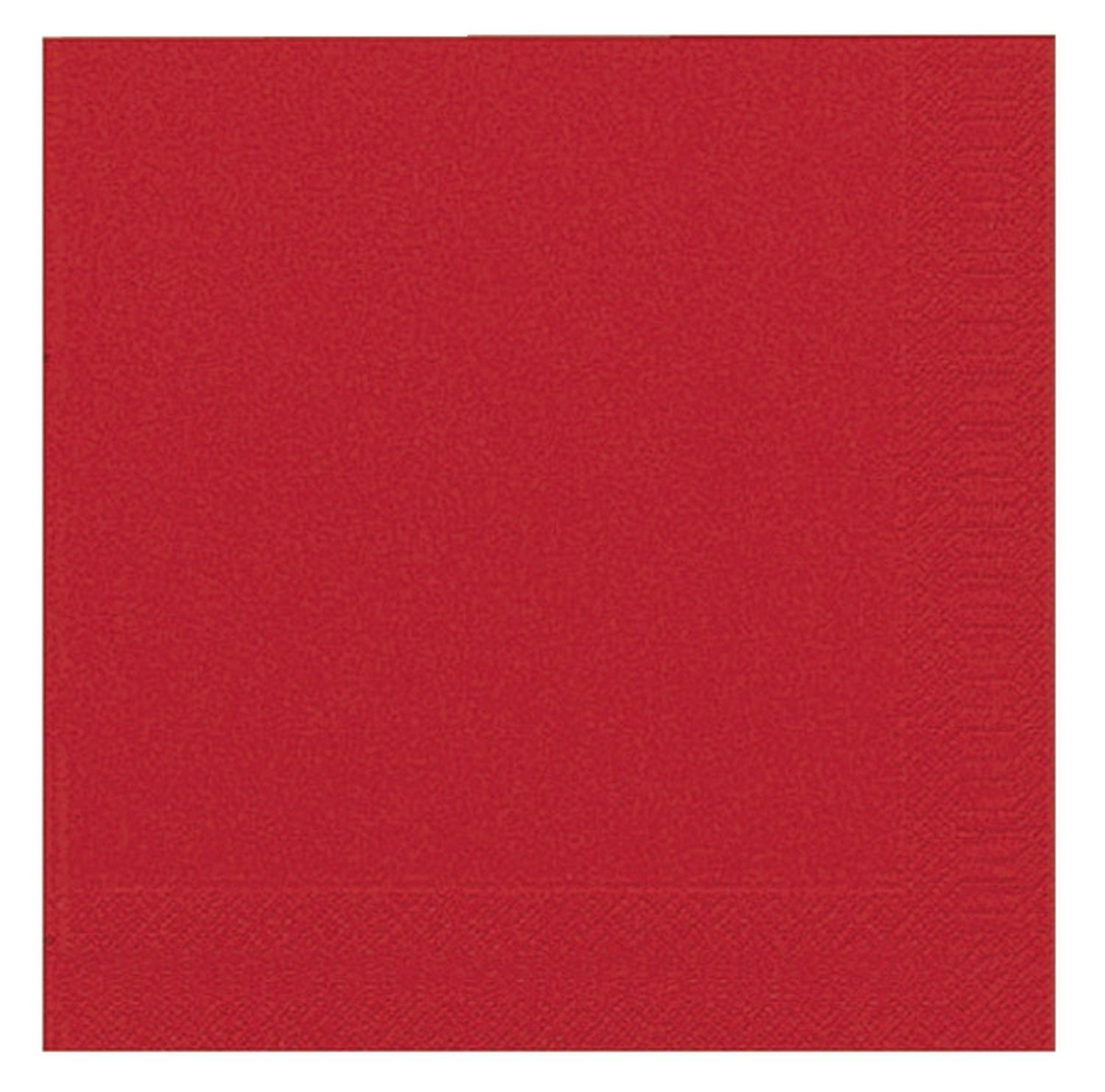 Dinner-Servietten 3lagig Tissue Uni brillant rot, 40 x 40 cm, 20 Stück