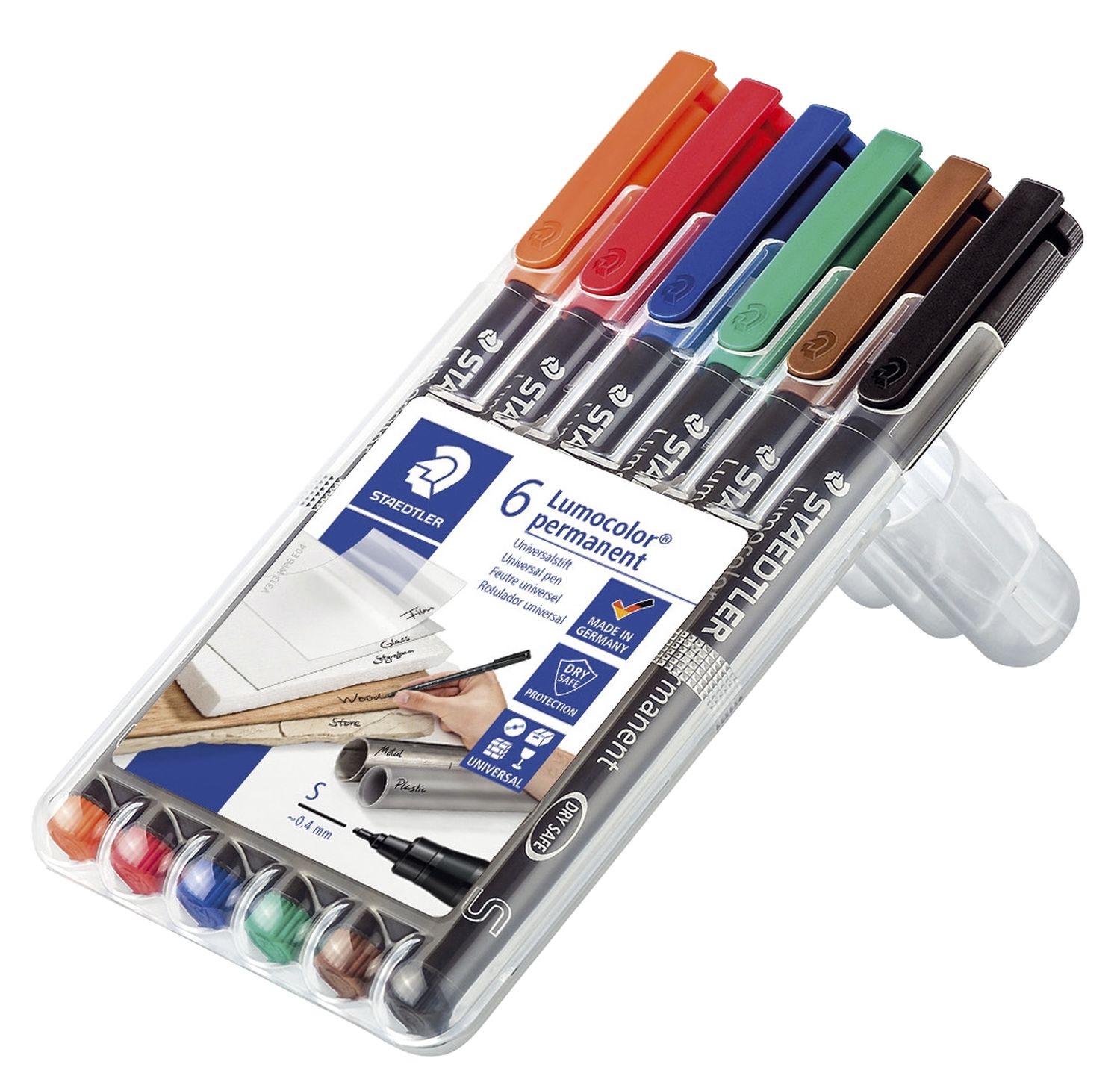 Feinschreiber Universalstift Lumocolor® - permanent, S, 6 Farben