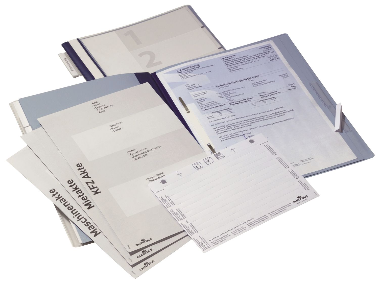 Personalhefter Durable 2556 06, DIN A4, Hartfolie, 5fach-Register, blau
