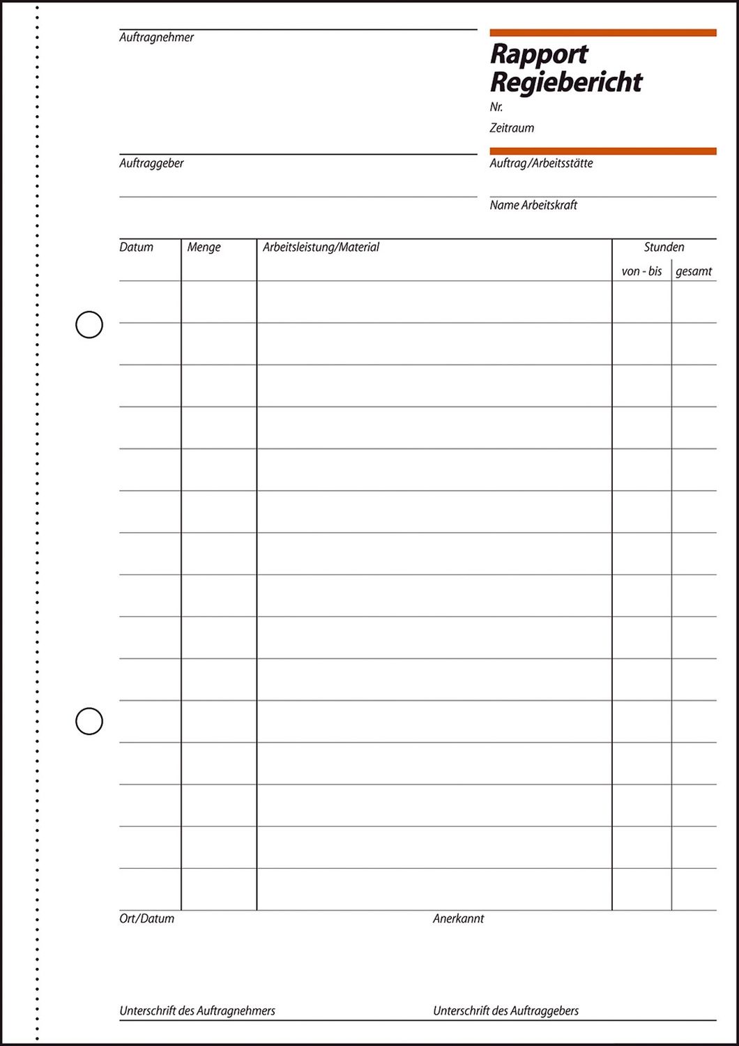 Rapporte/Regieberichte - A5, MP, 100 Blatt