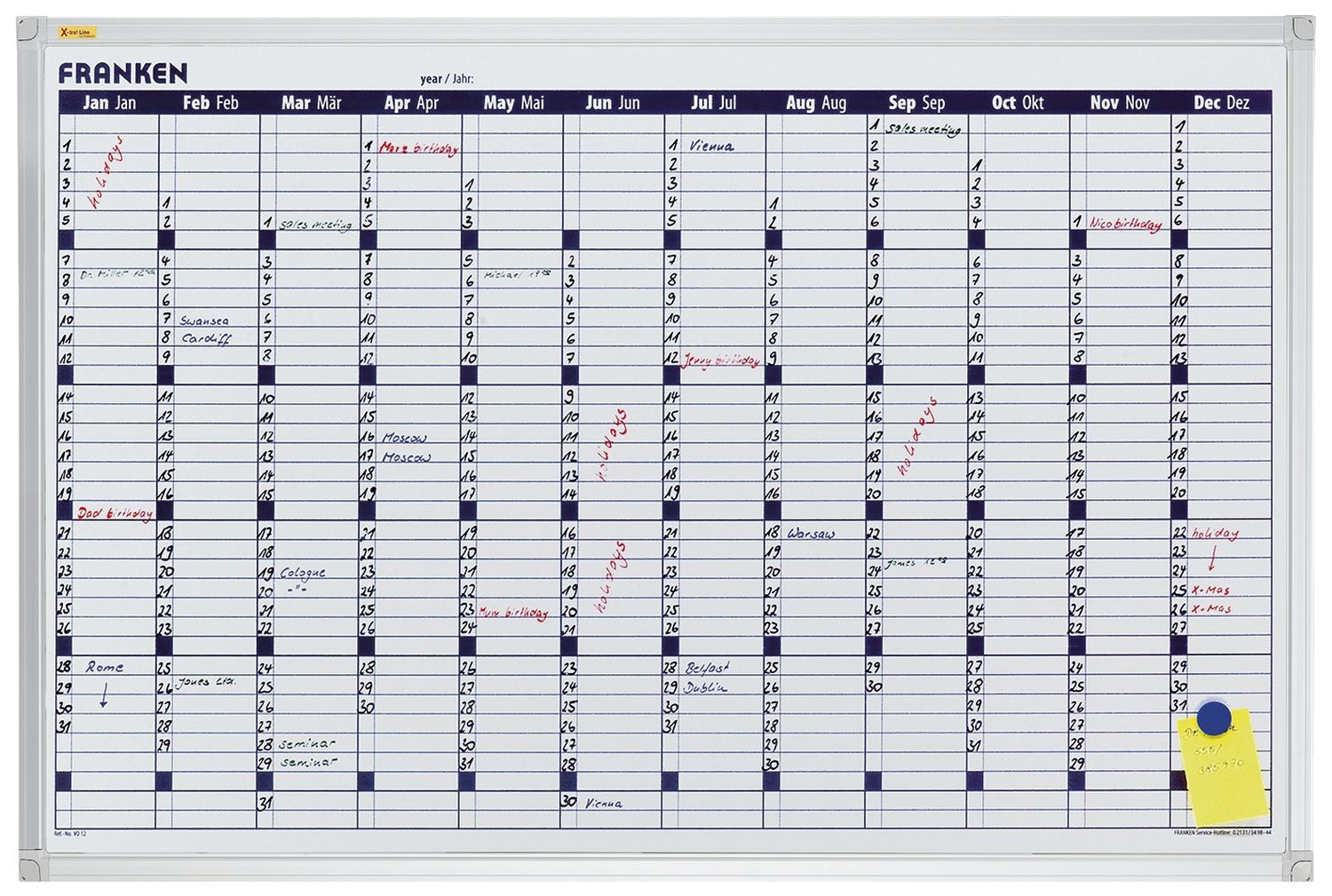 X-tra!Line® Kalender - 12 Monate, 90 x 60 cm