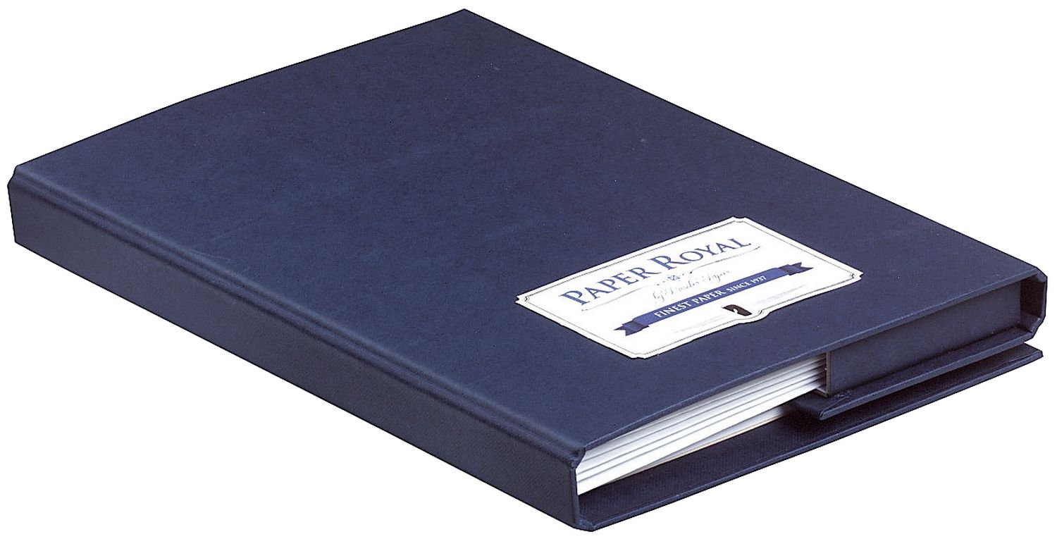 Briefpapiermappe Rössler Paper Royal 1024831009, blau, 25 Blatt DIN A5, 15 Umschläge DIN C6, weiß gerippt