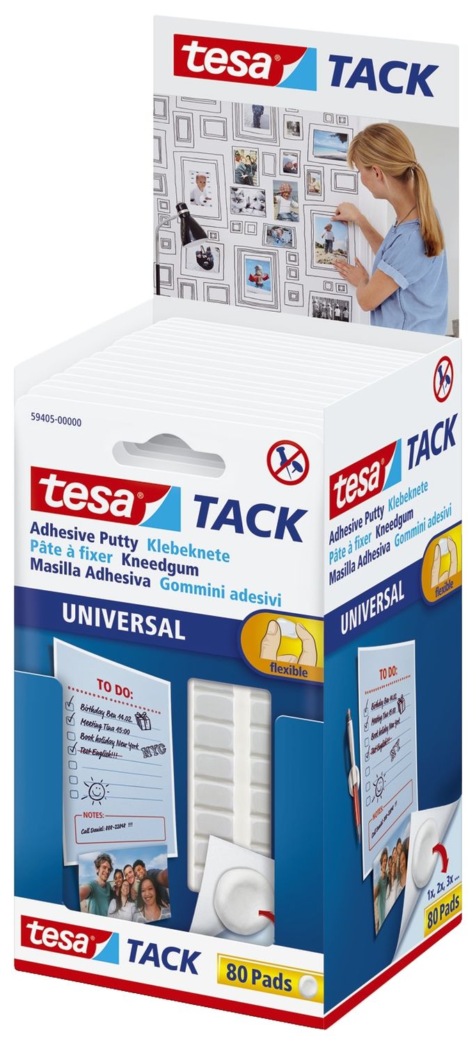 Tack® Klebeknete - 80 Stück, 50g, ablösbar, weiß