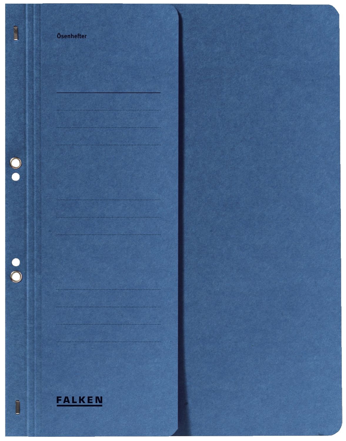 Ösenhefter Falken 80003809 mit halbem Vorderdeckel, DIN A4, kfm. Heftung, Manilakarton, blau
