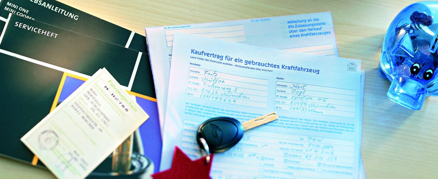 2880 Kaufvertrag - gebrauchtes Kfz, DIN A4, selbstdurchschreibend, blau