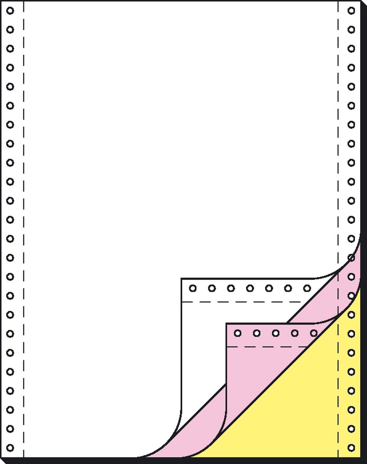 Endlospapier Sigel 33243, 3-fach, 12"x240 mm (A4 hoch), SD, längsperforiert, 600 Sätze