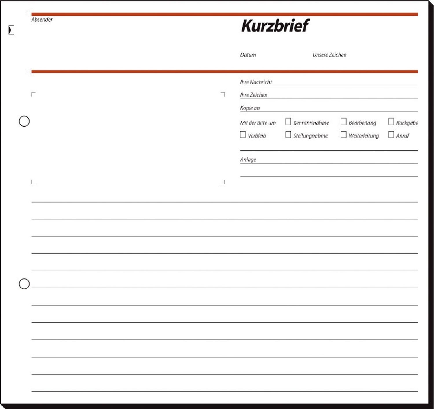 Kurzbriefe CFB - 2/3 A4, SD, 50 Blatt