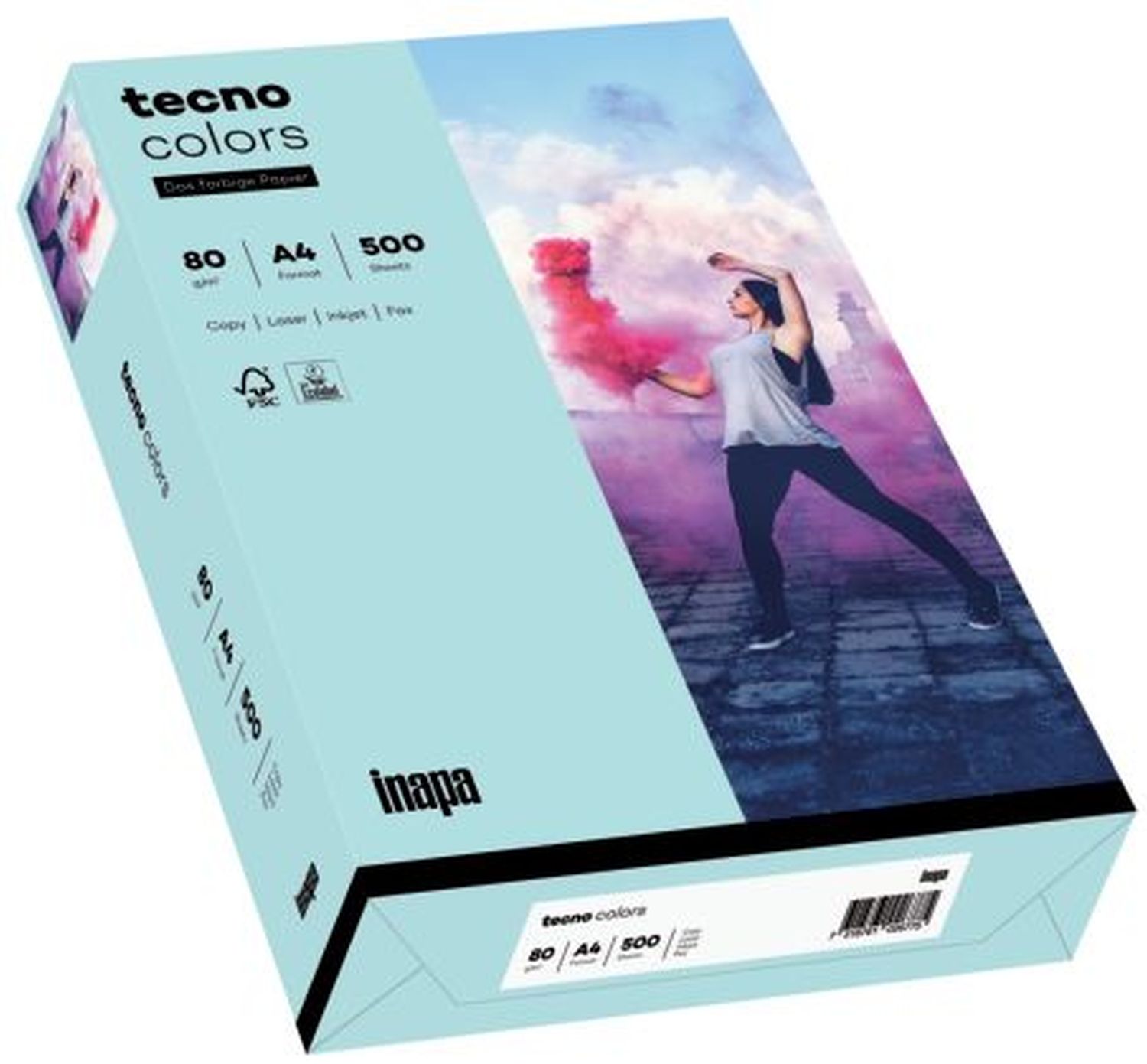 Kopierpapier Inapa tecno® colors 2100011395 DIN A4, 80 g/qm, hellblau, Pastell, 500 Blatt