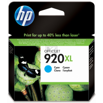 Original Tinte HP 920XL (CD972AE), ca. 700 Seiten, cyan