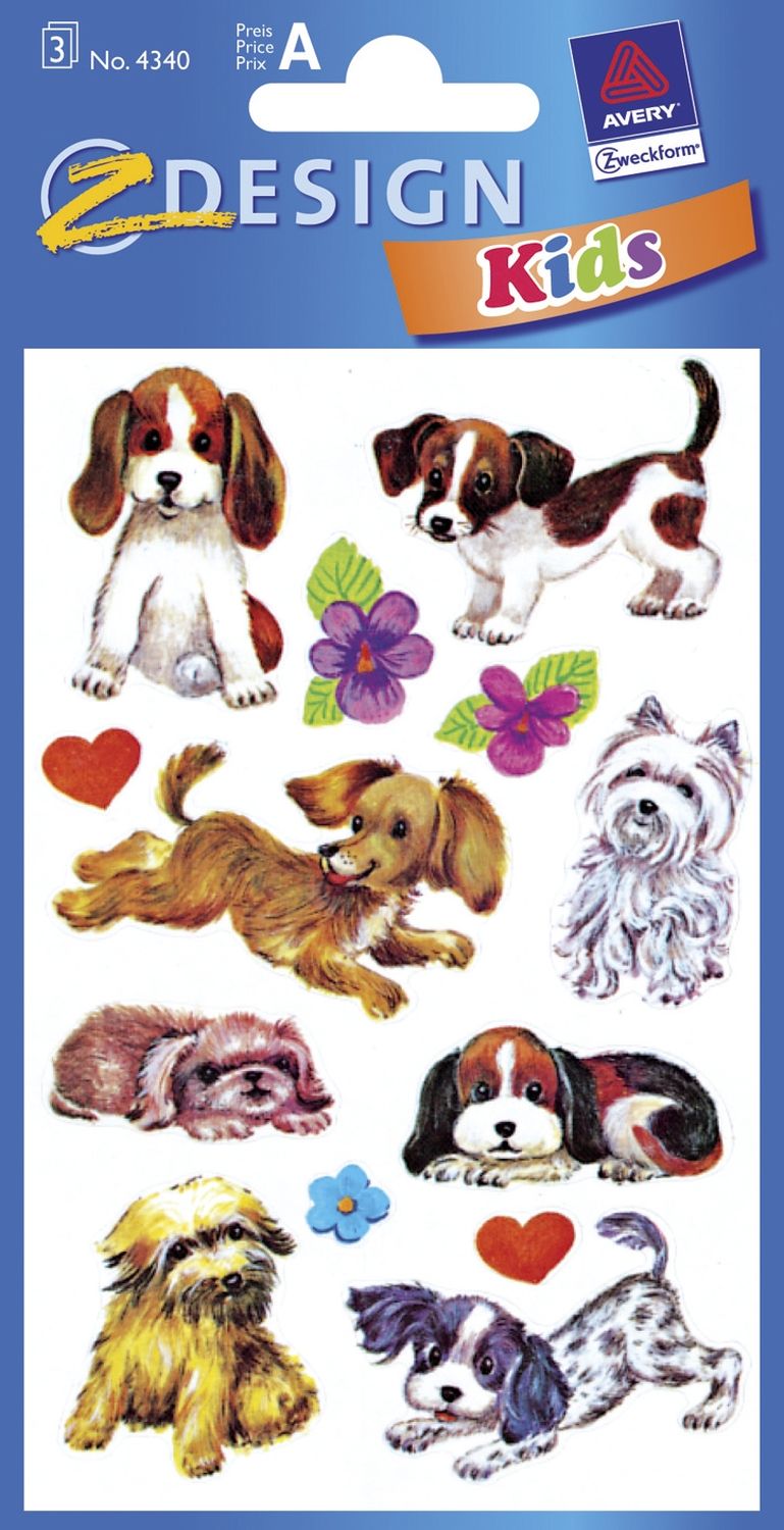 Z-Design 4340, Deko Sticker, Hunde, 3 Bogen/26 Sticker