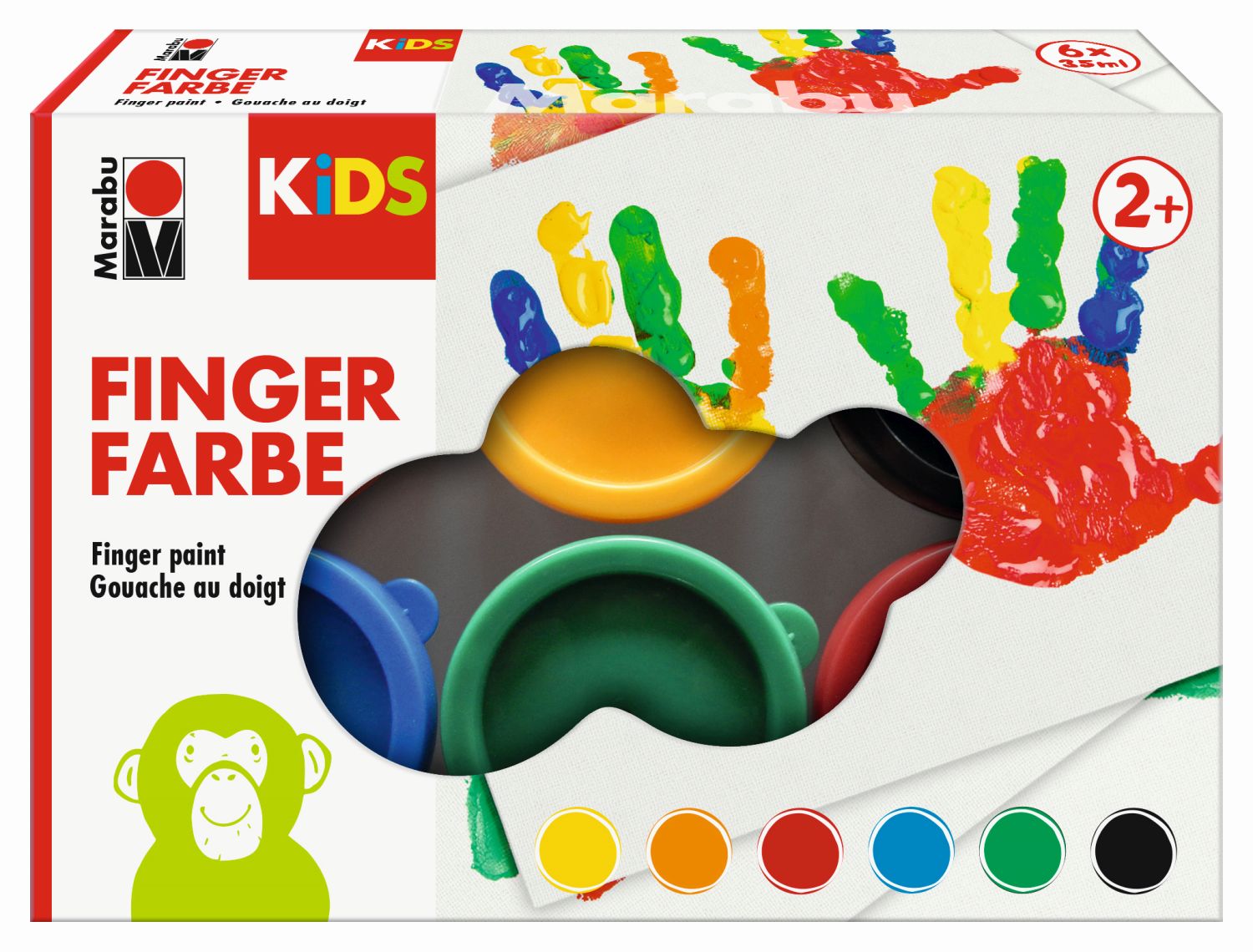 Fingerfarbe Kids - 6x 35 ml, sortiert