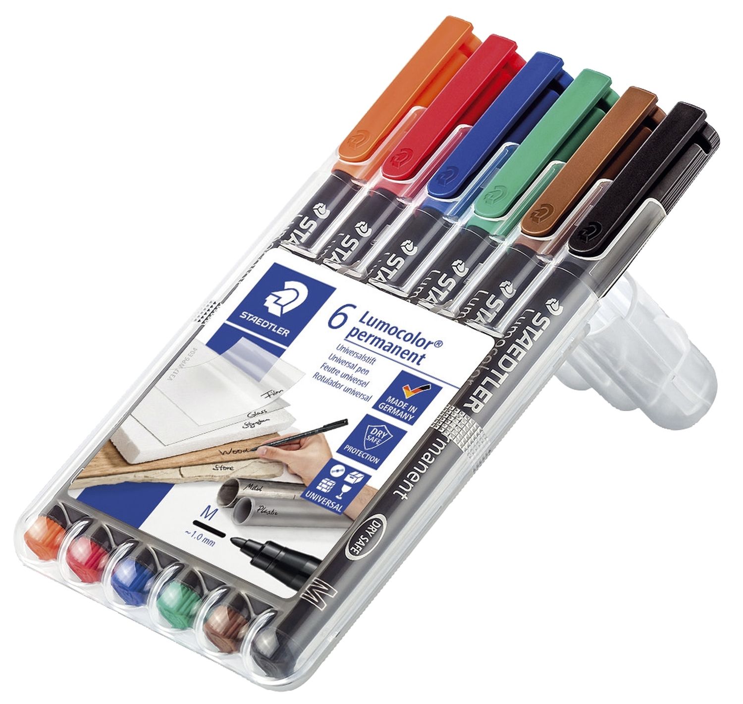 Feinschreiber Universalstift Lumocolor® - permanent, M, 6 Farben