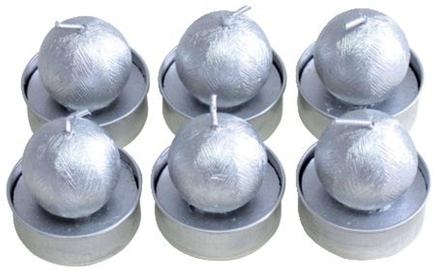 Teelichter Weihnachten "Kugel" - silber, 6 Stück