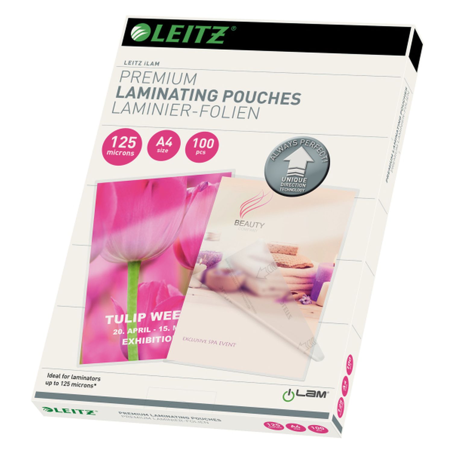 Laminierfolien Leitz iLAM Premium 7481-00-00 UDT, DIN A4, glänzend, 125 mym, 100 Stück